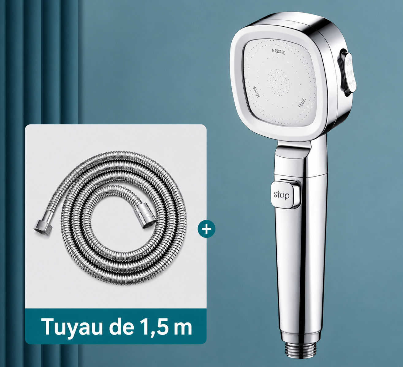 Pommeau de Douche Haute Pression 3 Modes